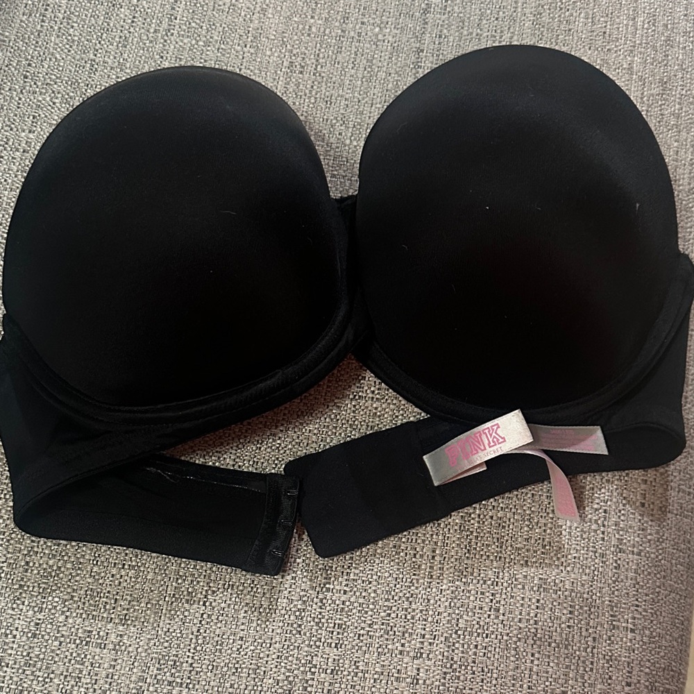 PINK Victoria's Secret Black Bra with Pink Logo